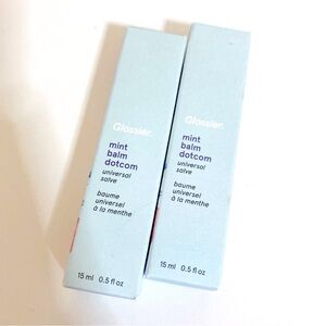 Lot of 2 Glossier Mint Balm Dotcom Lip Balm and Skin Salve